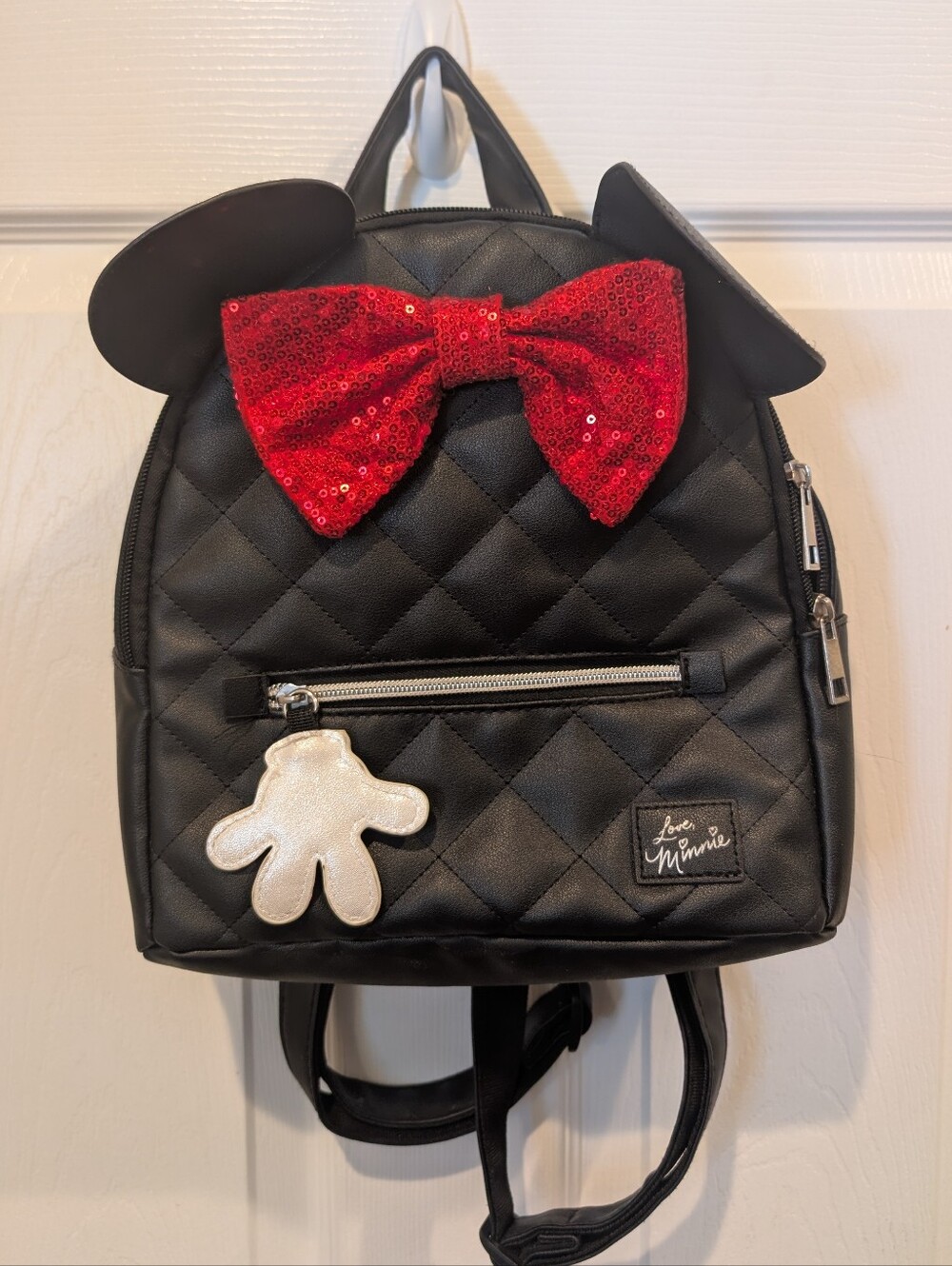 Disney Minnie Mouse Mini Backpack with Ears and Sequin Bow